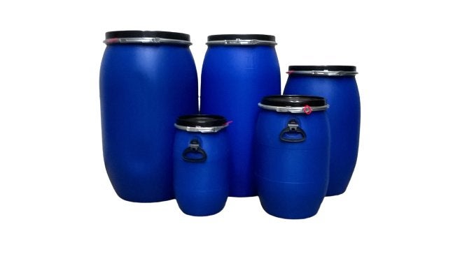 Fût ouverture total NEUF 30, 60, 120 et 220 Litres, Enlèvement ou Envoi, Neuf, Synthétique