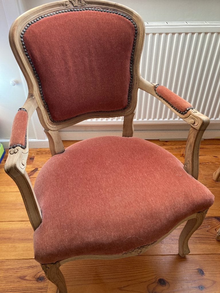 Rode vintage stoel/ zetel- in perfecte staat, Rouge, Bois, Comme neuf, Enlèvement