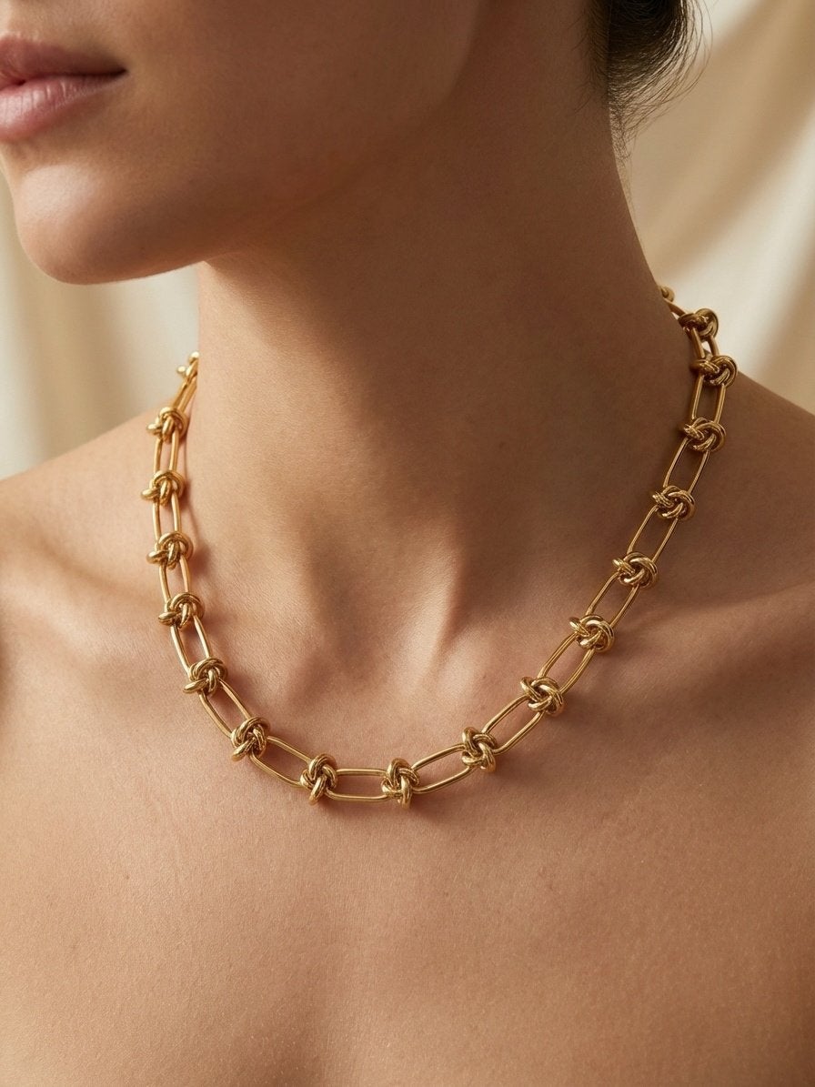 Chaîne collier grosse maille dorée en acier inoxydable, Enlèvement ou Envoi, Neuf