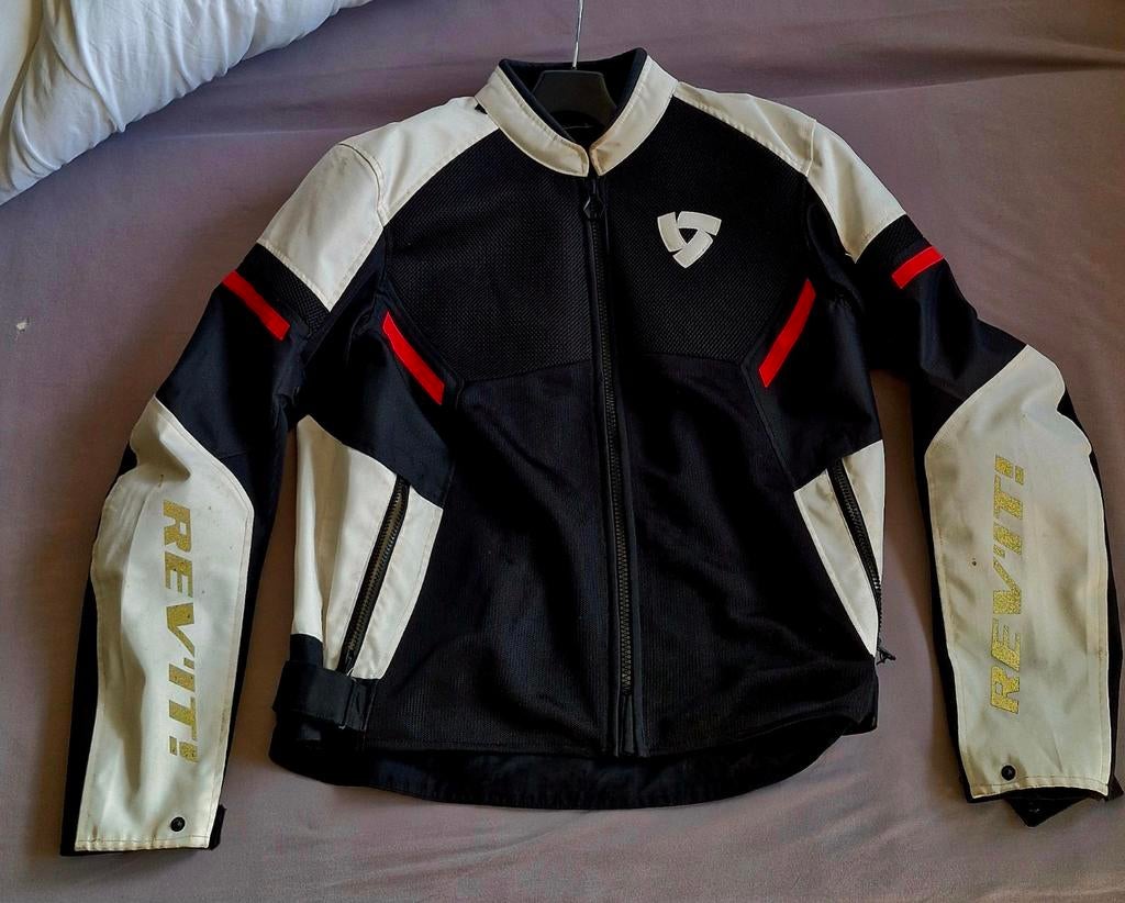 Blouson Moto été Revit GTR3 noir blanc rouge État comme neuf, Enlèvement