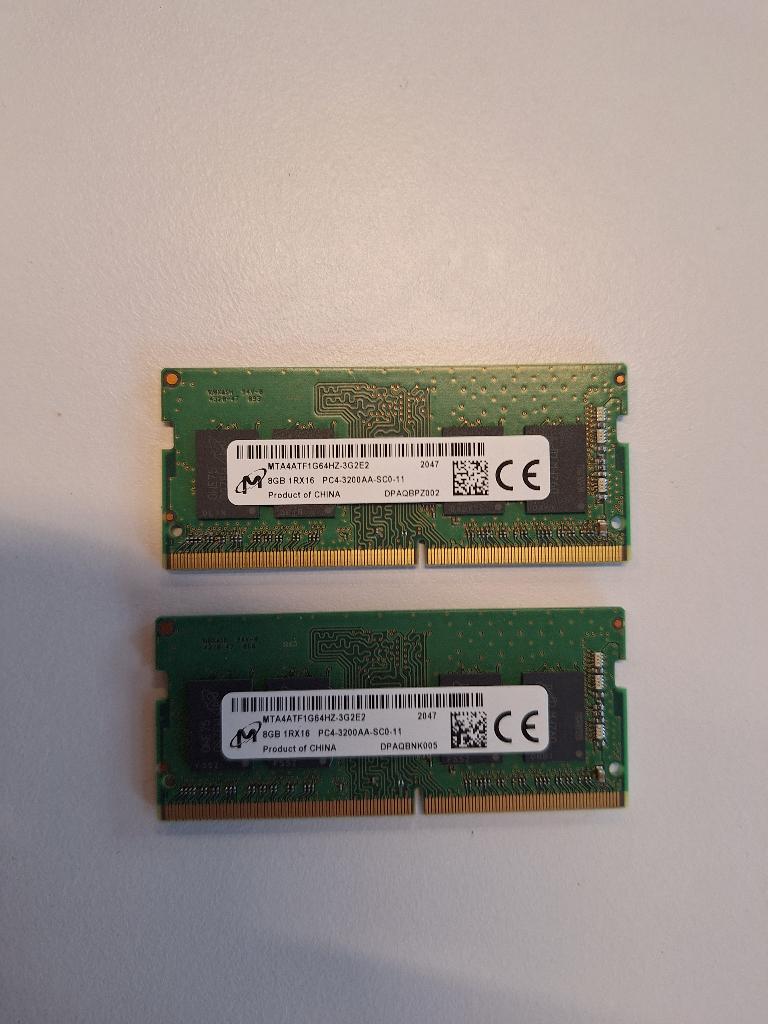 16 GB DDR4 SO-DIMM 3200, Computers en Software, Gebruikt, DDR4, 8 GB, Ophalen of Verzenden