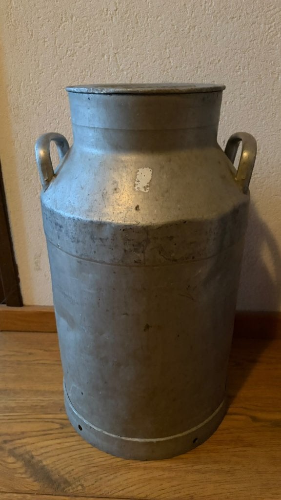 Oude metalen melkbus met deksel landelijke decoratie, Ophalen