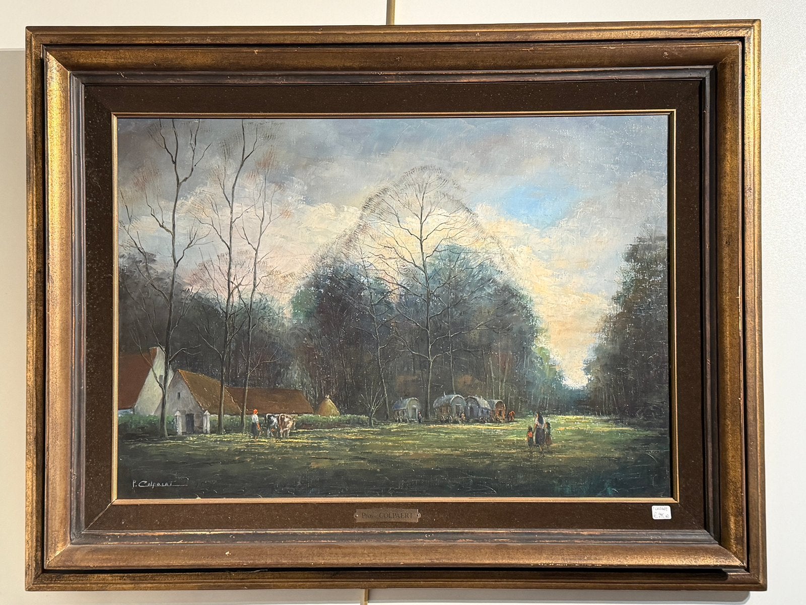 Schilderij Pros Colpaert, Peinture à l'huile, Paysage, Enlèvement, Encadré