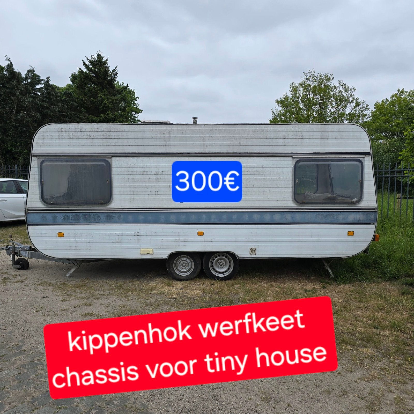 Caravan Adria chassis dubbel as 5,5m werfkeet Tiny House kip, Enlèvement
