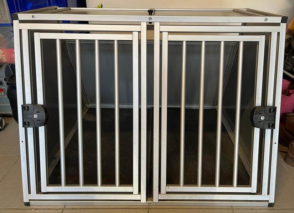 Cage pour chien double, Animaux & Accessoires, Maisons pour chiens, Utilisé, Niche à chien, 75 à 110 cm, Enlèvement