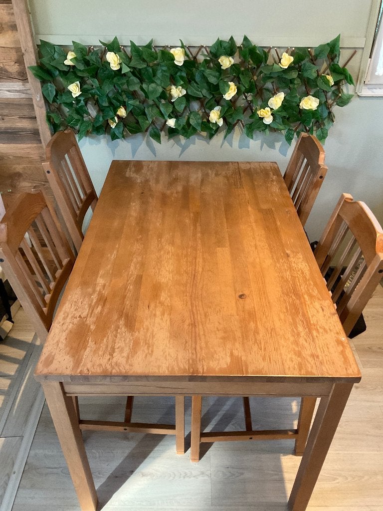 Keukentafel met Stoelen, Huis en Inrichting, Tafels | Eettafels, Ophalen, Gebruikt, Vier personen, Rechthoekig