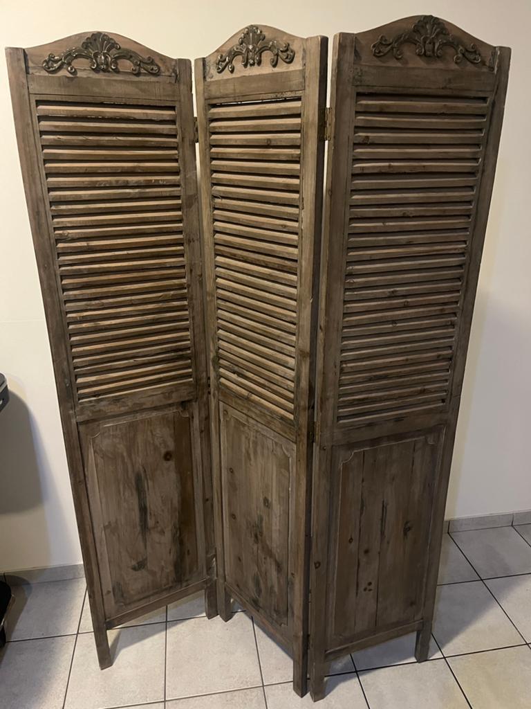 Kamerscherm paravent hout 3-luik, Huis en Inrichting, Woonaccessoires | Kamerschermen, Ophalen, Zo goed als nieuw
