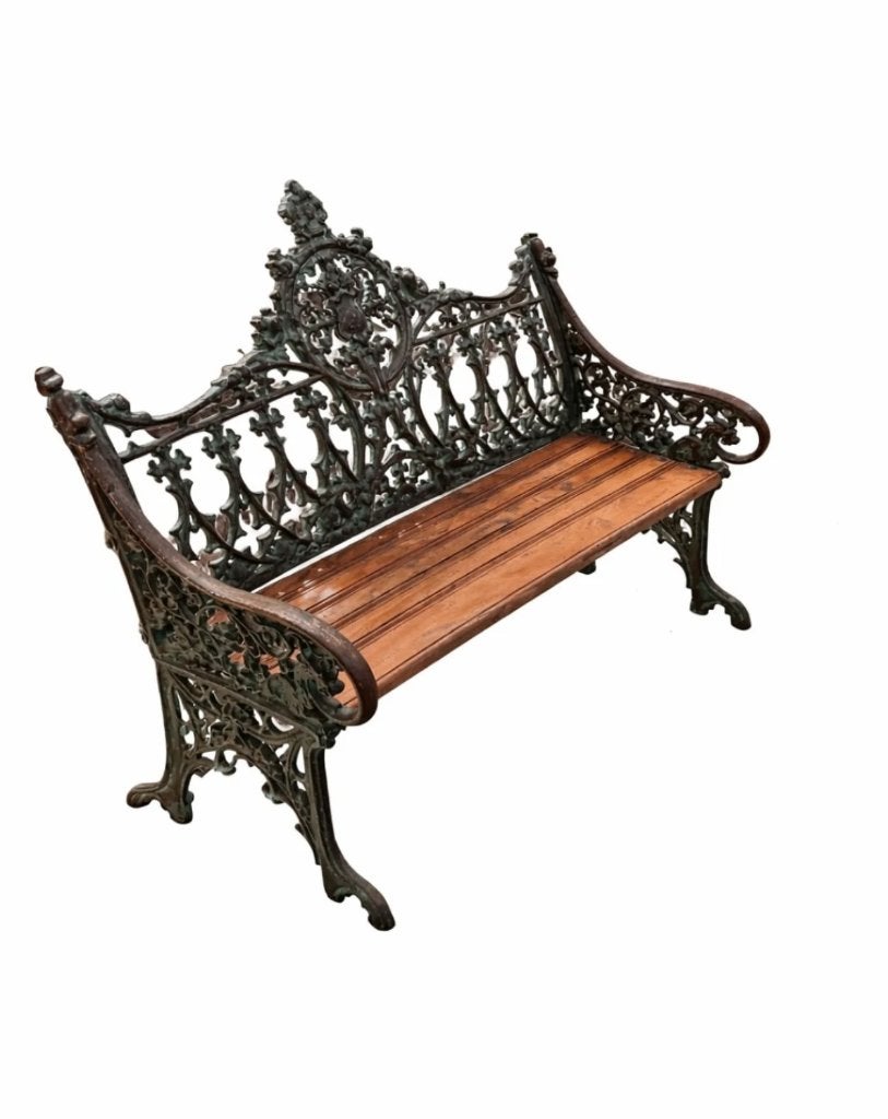 Banc de jardin classique en fonte — pièce unique, Enlèvement, Comme neuf, Bois