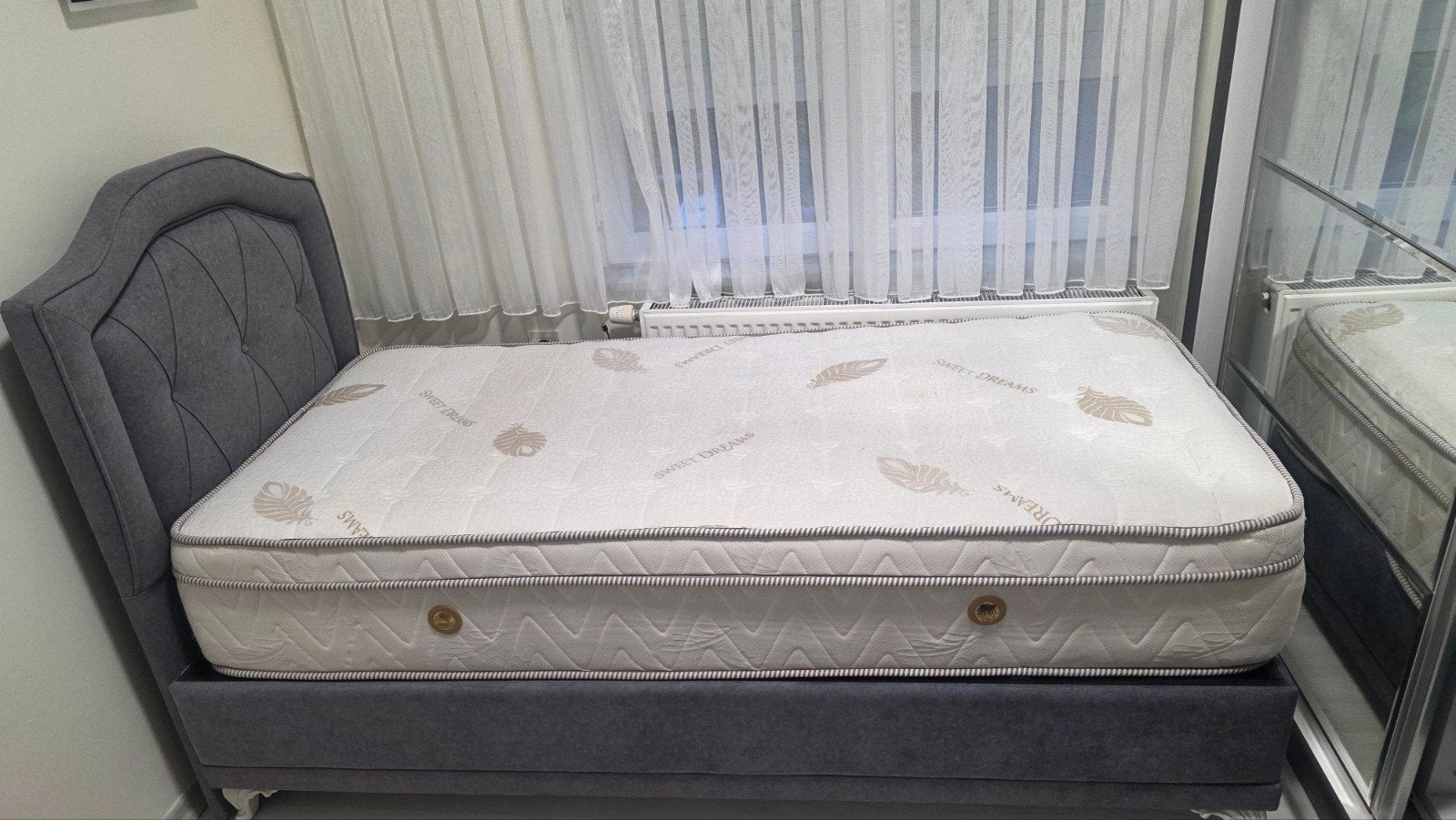 Eenpersoonsbed met matras en boxspring – 180 x 80 cm, Ophalen of Verzenden, 80 cm