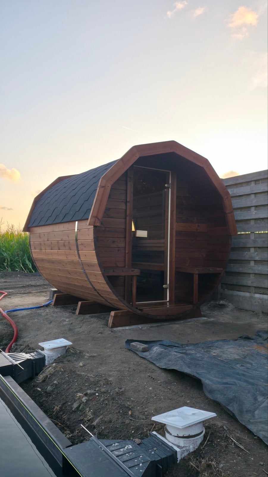 Sauna en tonneau de 2,5 m - Livraison et installation gratui, Enlèvement ou Envoi, Neuf, Finlandais ou Traditionnel, Sauna complet