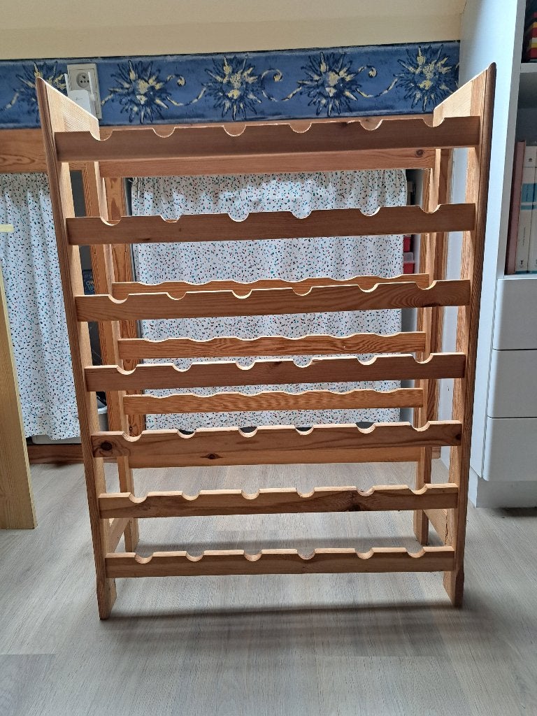 houten wijnrekje, Maison & Meubles, 25 bouteilles ou plus, Enlèvement, Utilisé, 75 – 100