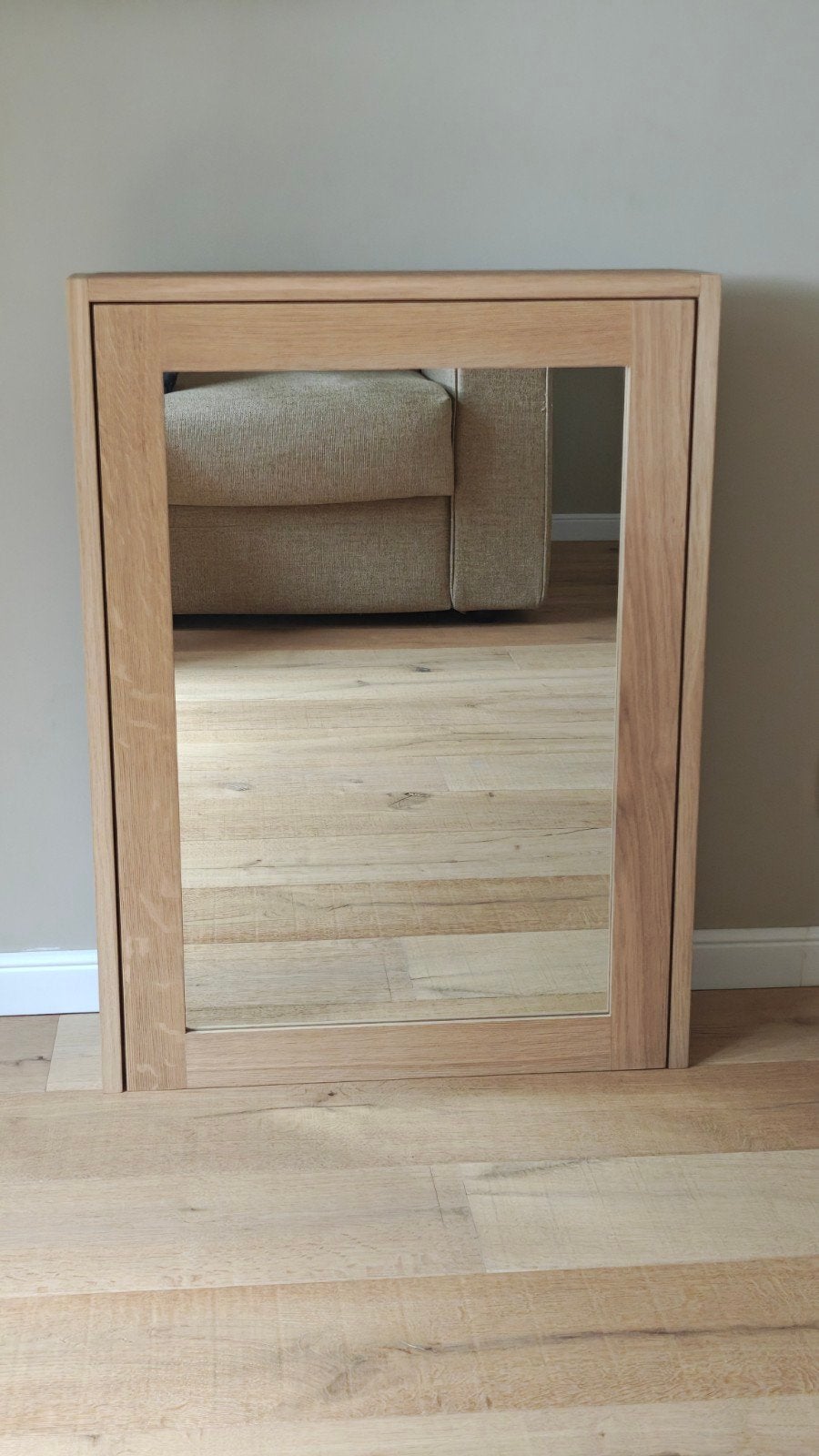 Splinternieuwe massief eiken badkamer spiegelkast – 60 x 80, Huis en Inrichting, Badkamer | Badkamermeubels, Nieuw, Spiegelkast
