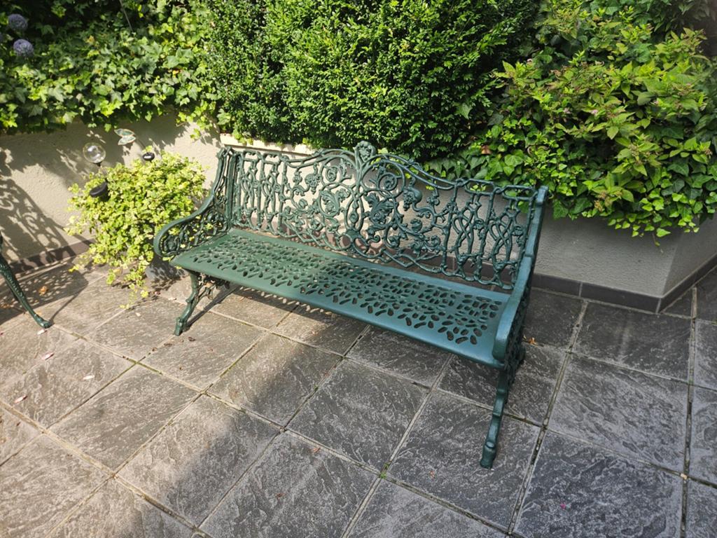 Gietijzeren thuinbank + stoel, Tuin en Terras, Ophalen