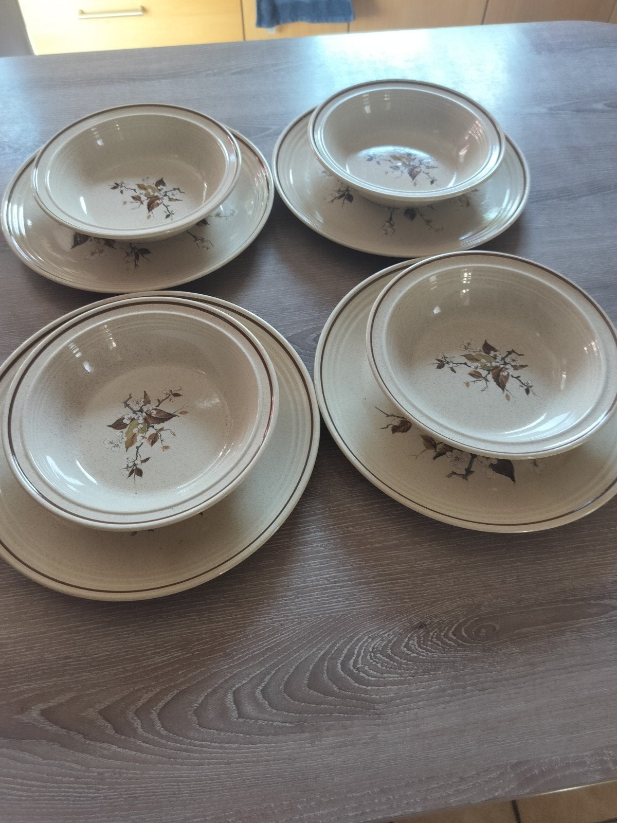 4 diepe en 4 platte borden Royal Doulton wild cherry nieuwDe, Antiek en Kunst, Ophalen of Verzenden