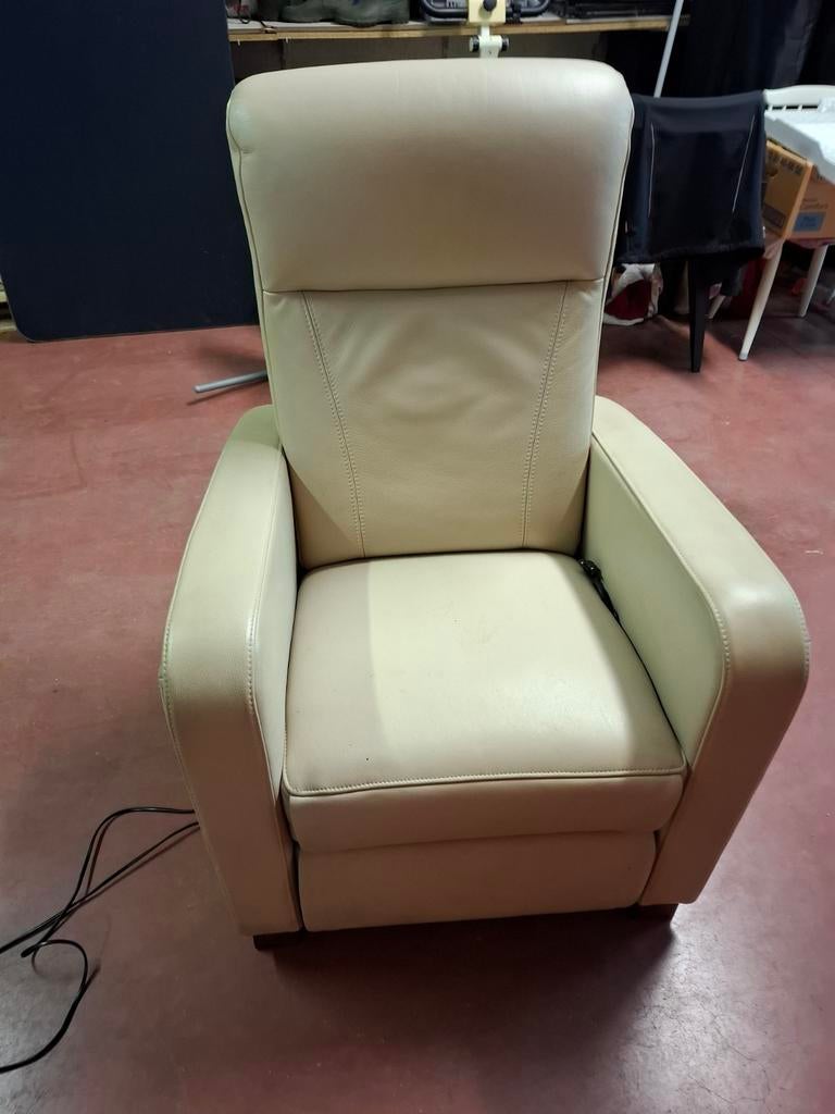 Elektrische lederen relaxzetel, Maison & Meubles, Fauteuils, Enlèvement