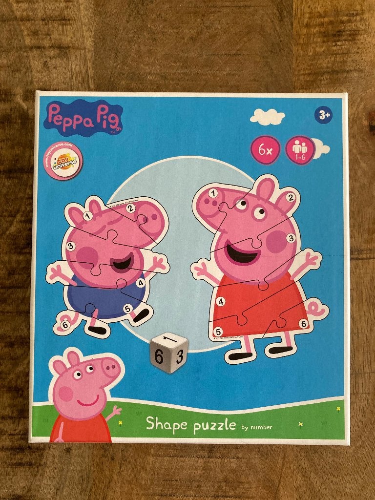 Shape puzzle by number - Peppa Pig, Ophalen of Verzenden, Gebruikt, Peppa Pig