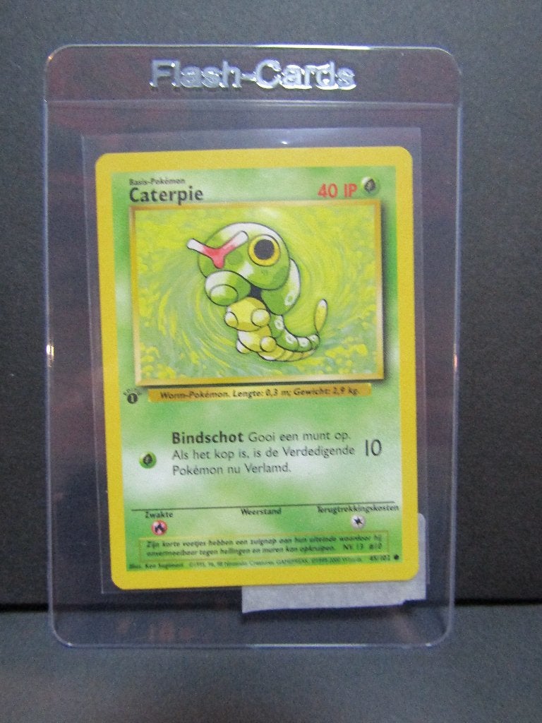 Caterpie 45/102 1st edition Base set, Hobby en Vrije tijd, Ophalen, Losse kaart