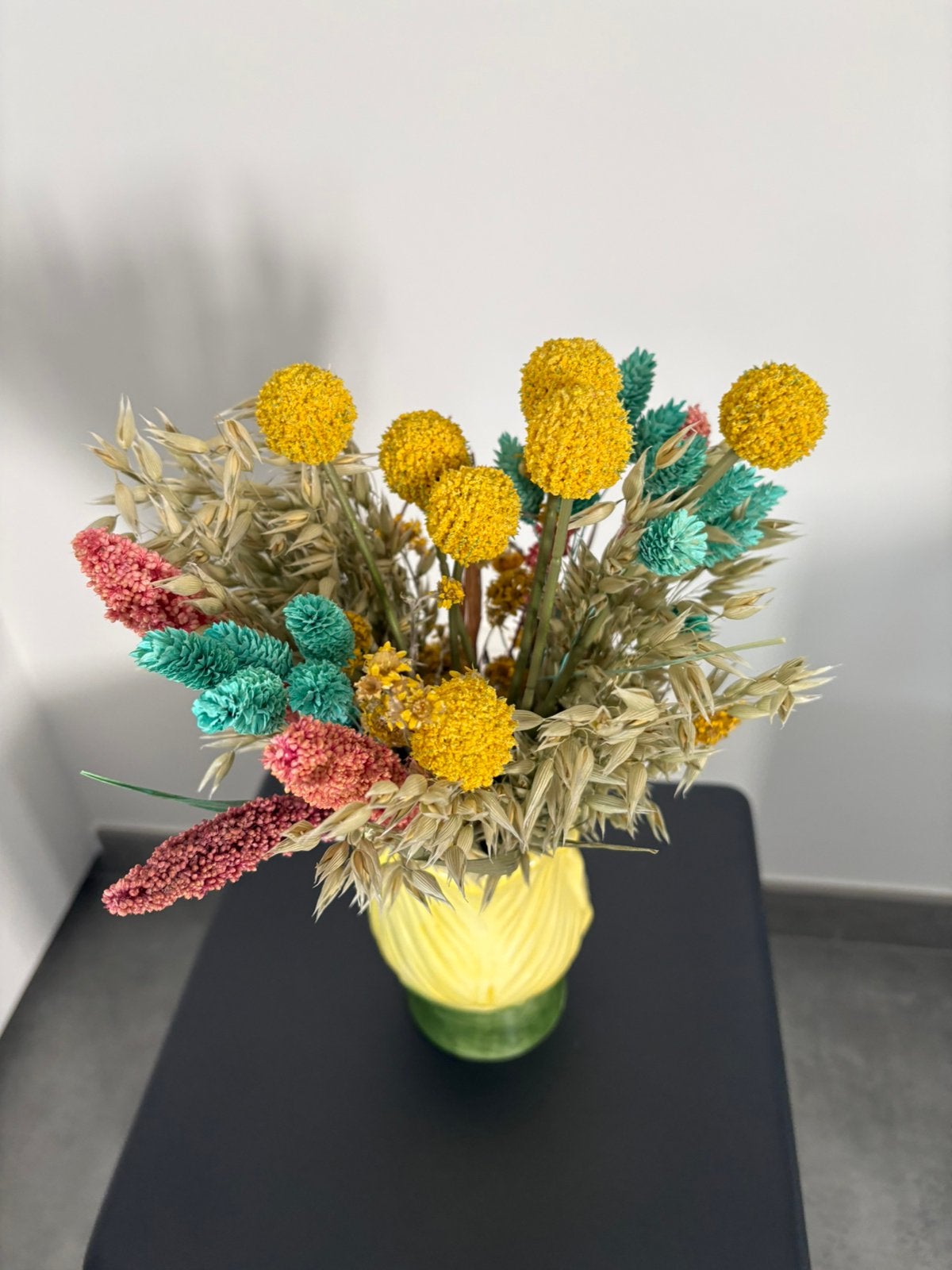 Droogbloemen met vaas, Huis en Inrichting, Ophalen, Zo goed als nieuw