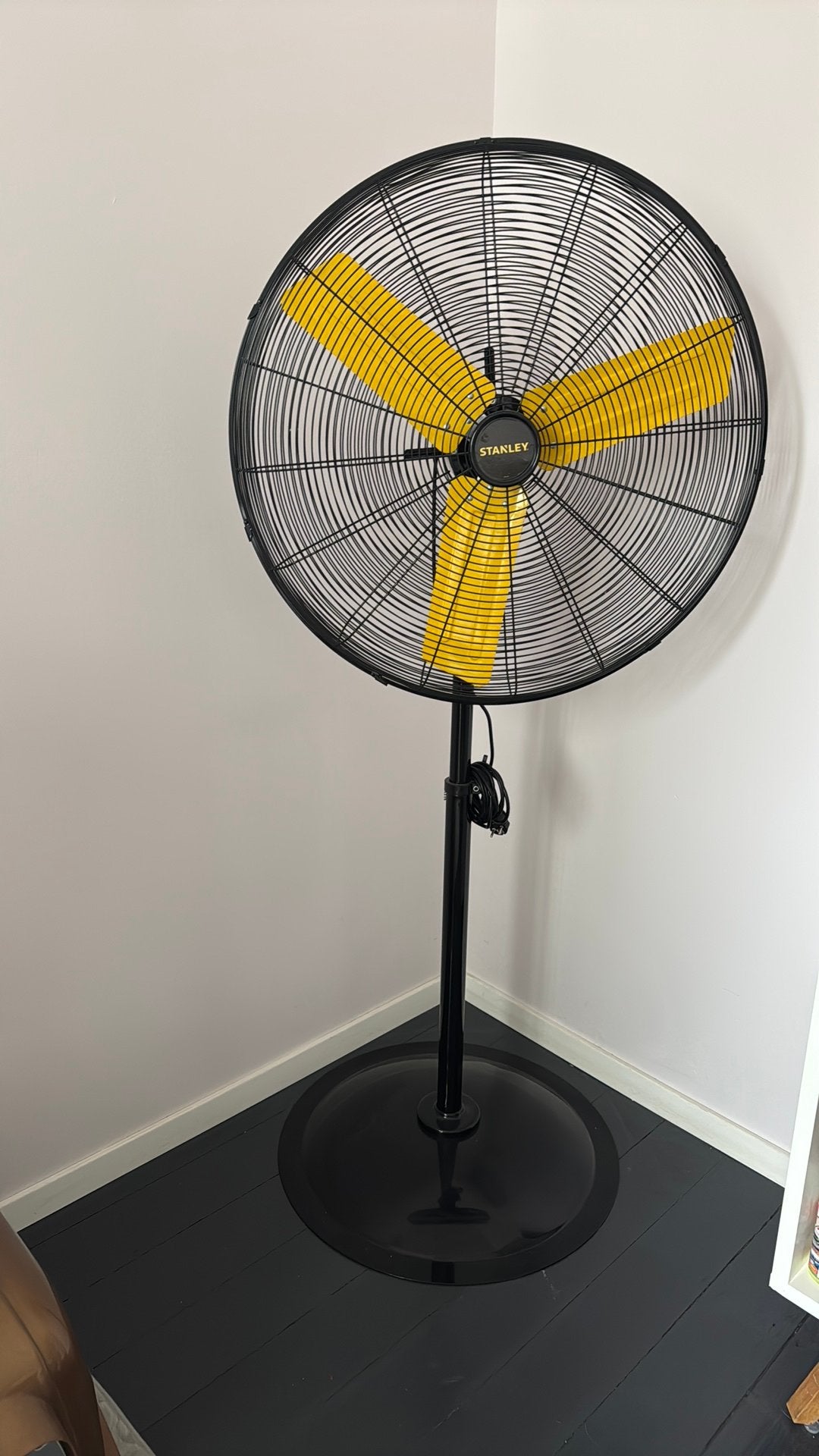 Ventilateur sur pied Stanley, Ø 76 cm, noir/jaune, acier, Enlèvement, Comme neuf
