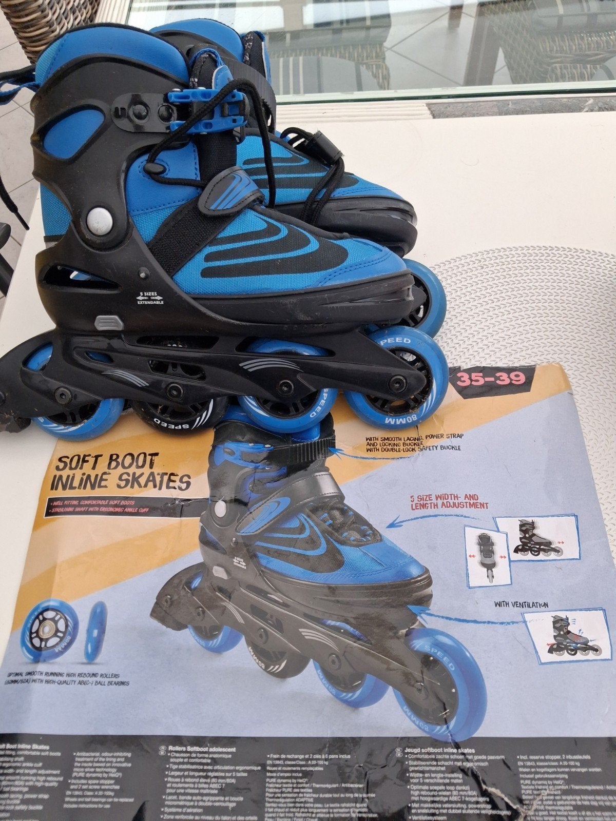 inline skates, Kinderen en Baby's, Speelgoed | Buiten | Rolschaatsen, Ophalen of Verzenden, Verstelbaar, Gebruikt