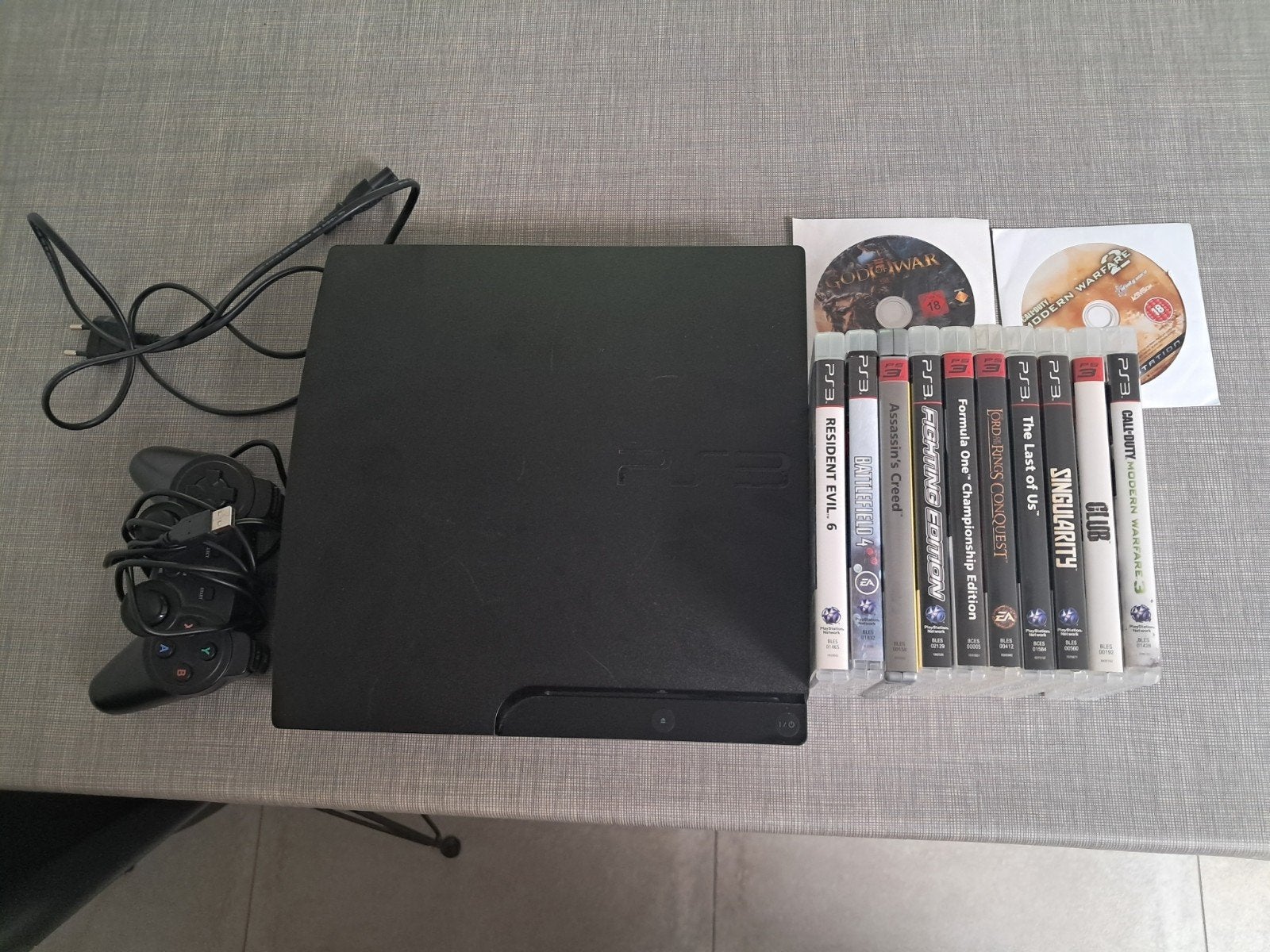 PS3 met games, Games en Spelcomputers, Spelcomputers | Sony PlayStation 3, Ophalen, 320 GB, Met 1 controller, Slim