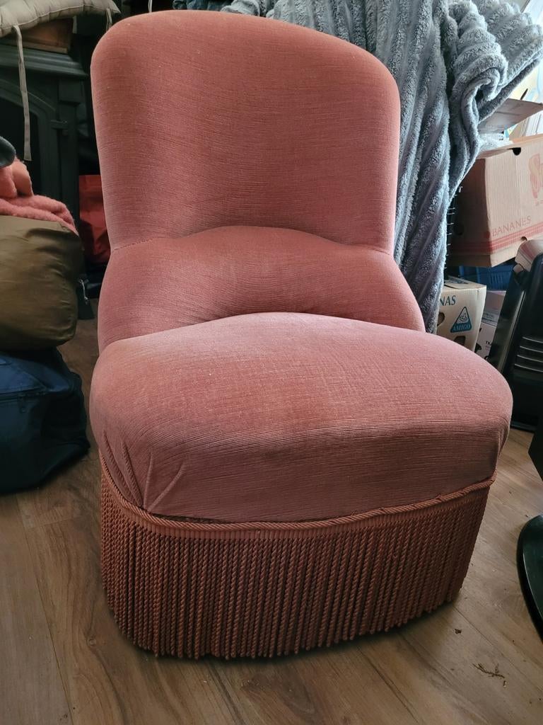 Petit fauteuil crapaud rose vintage, Enlèvement