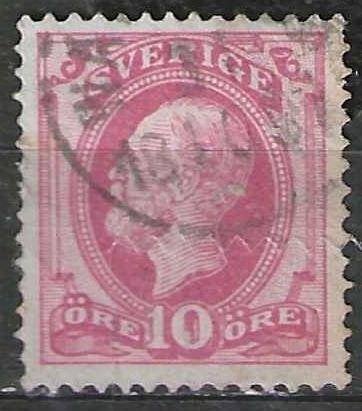 Suède 1886/1899 - Yvert 34 - Roi Oscar II - 10 heures (ST), Envoi, Suède, Affranchi