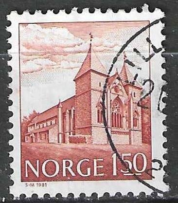 Noorwegen 1981 - Yvert 787 - Kathedraal van Stavanger (ST), Verzenden, Noorwegen, Gestempeld