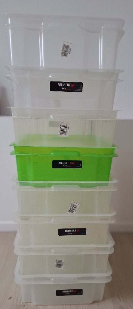 Transparante opbergbox Allibert 8 stuks, Ophalen, Minder dan 35 cm, Minder dan 50 cm, Zo goed als nieuw