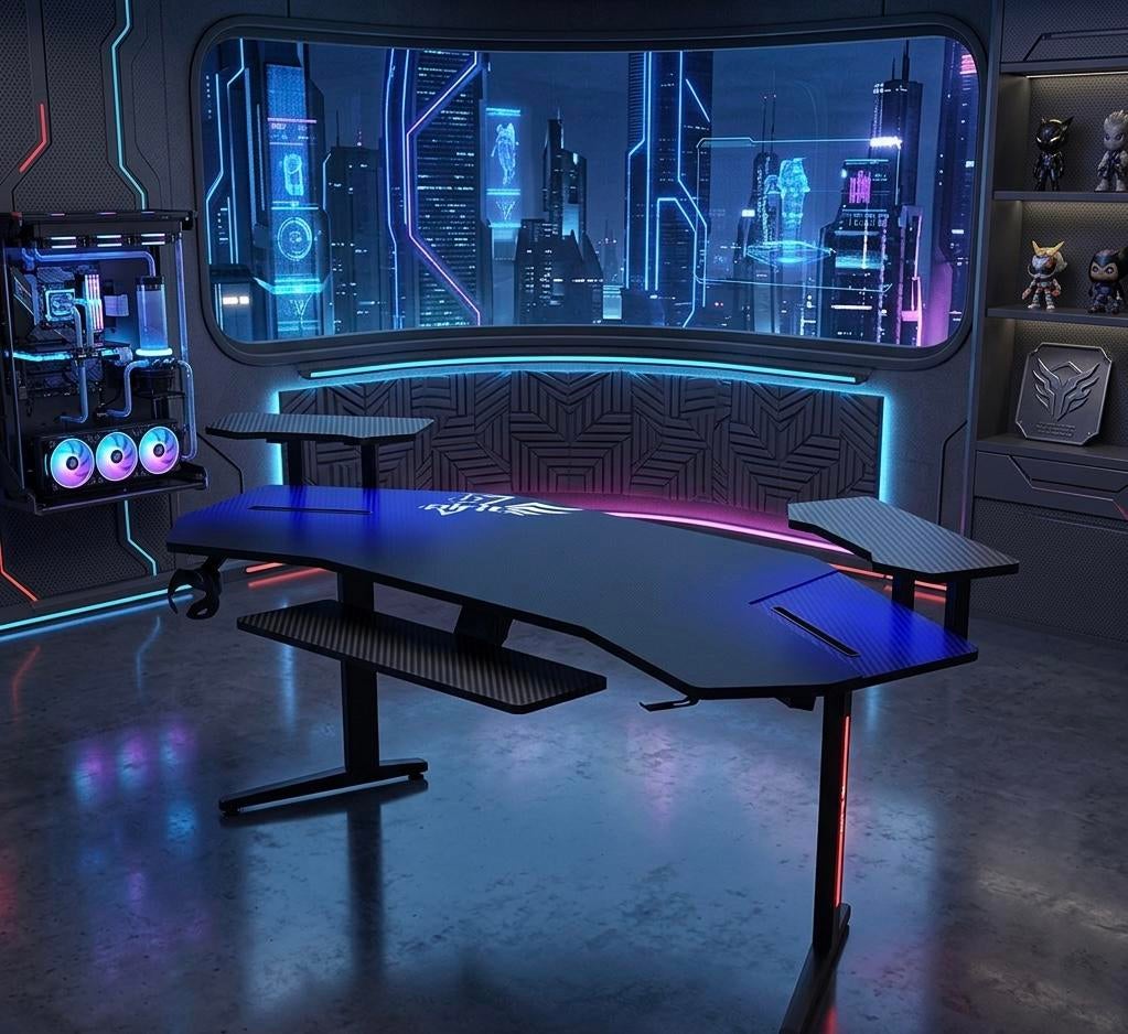 Bureau Gaming RGB (NEUF, Emballé dans le carton), Neuf, Bureau gaming, 187 cm, Enlèvement