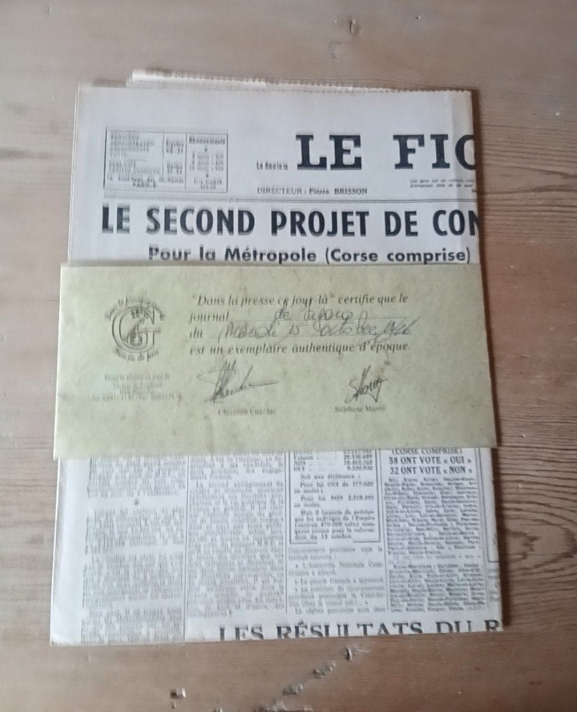 Journal Le Figaro du 15 octobre 1946, Collections, Enlèvement, 1940 à 1960, Journal