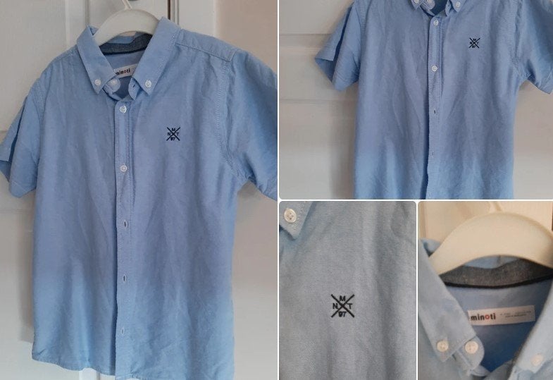 Hemdje Minoti 128/134, Overhemd of Blouse, Ophalen of Verzenden, Zo goed als nieuw, Minoti
