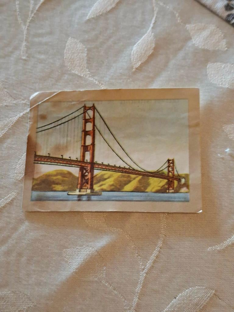 Prentje/Chromo : Golden Gatebrug / Chocolade Jacques, Enlèvement ou Envoi, Gravure, Utilisé, Autres sujets/thèmes