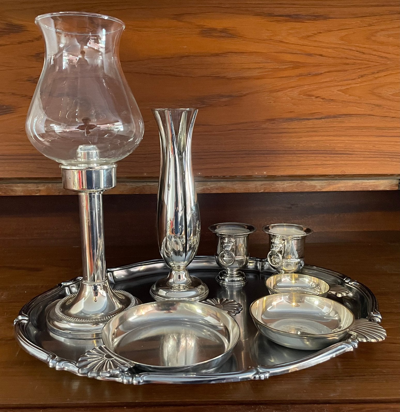 Collectie vintage verzilverde tafelaccessoires, Antiek en Kunst, Ophalen, Zilver