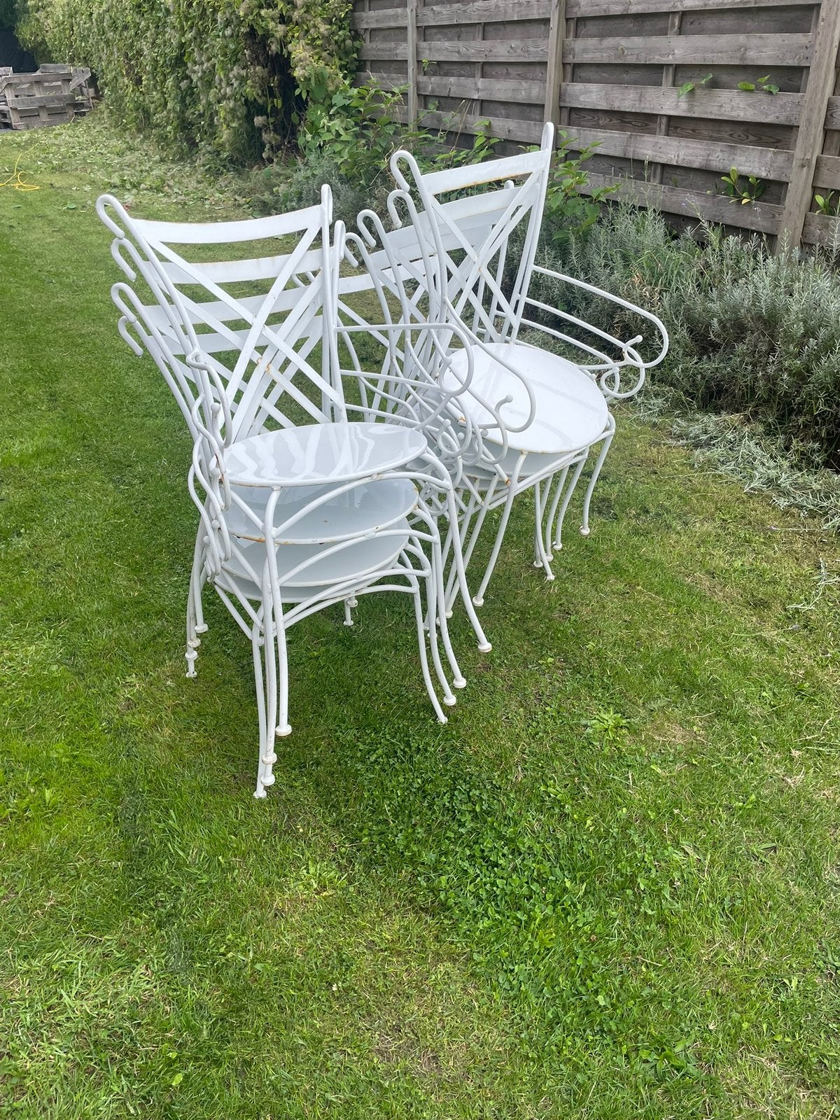 9 vintage metalen terrasstoelen – horeca / tuin – €45, Zakelijke goederen, Ophalen, Gebruikt, Meubilair