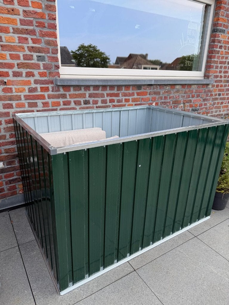 vidaXL Tuinbox Groen – 149 x 99 x 93 cm – Nieuw, Jardin & Terrasse, Stockage & Armoires de jardin, Enlèvement, Neuf, Métal, Autres types