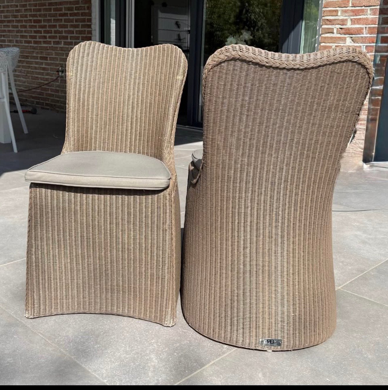 8 chaises en Loom Rive bleue, Maison & Meubles, Chaises, Gris, Osier ou Rotin, Enlèvement, Cinq, Six Chaises ou plus