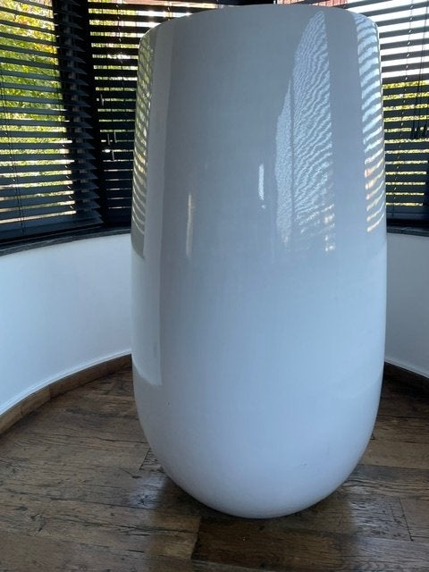 Polyester vaas, Huis en Inrichting, Ophalen, Wit, Zo goed als nieuw, Kunststof