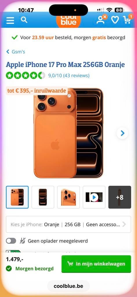 17 pro max te koop, Telecommunicatie, Mobiele telefoons | Apple iPhone, Ophalen, 256 GB