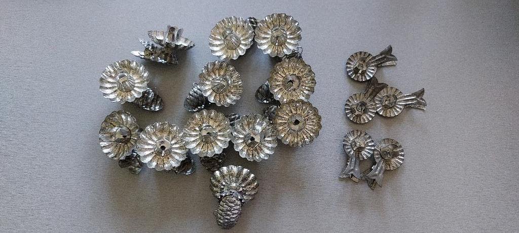 17 Vintage knijpers voor kaarsjes in Kerstboom 4cm en 4.5cm, Ophalen of Verzenden, Gebruikt