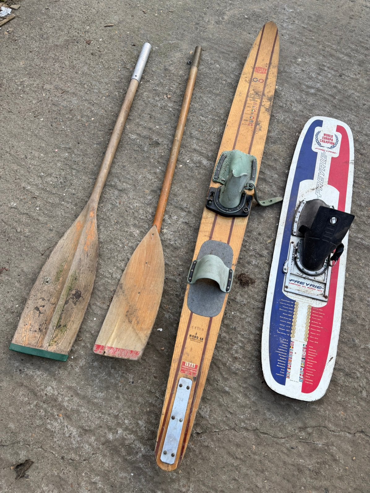 Vintage houten waterski retro waterski jaren 60/70, Enlèvement, Utilisé, Ski, Skis