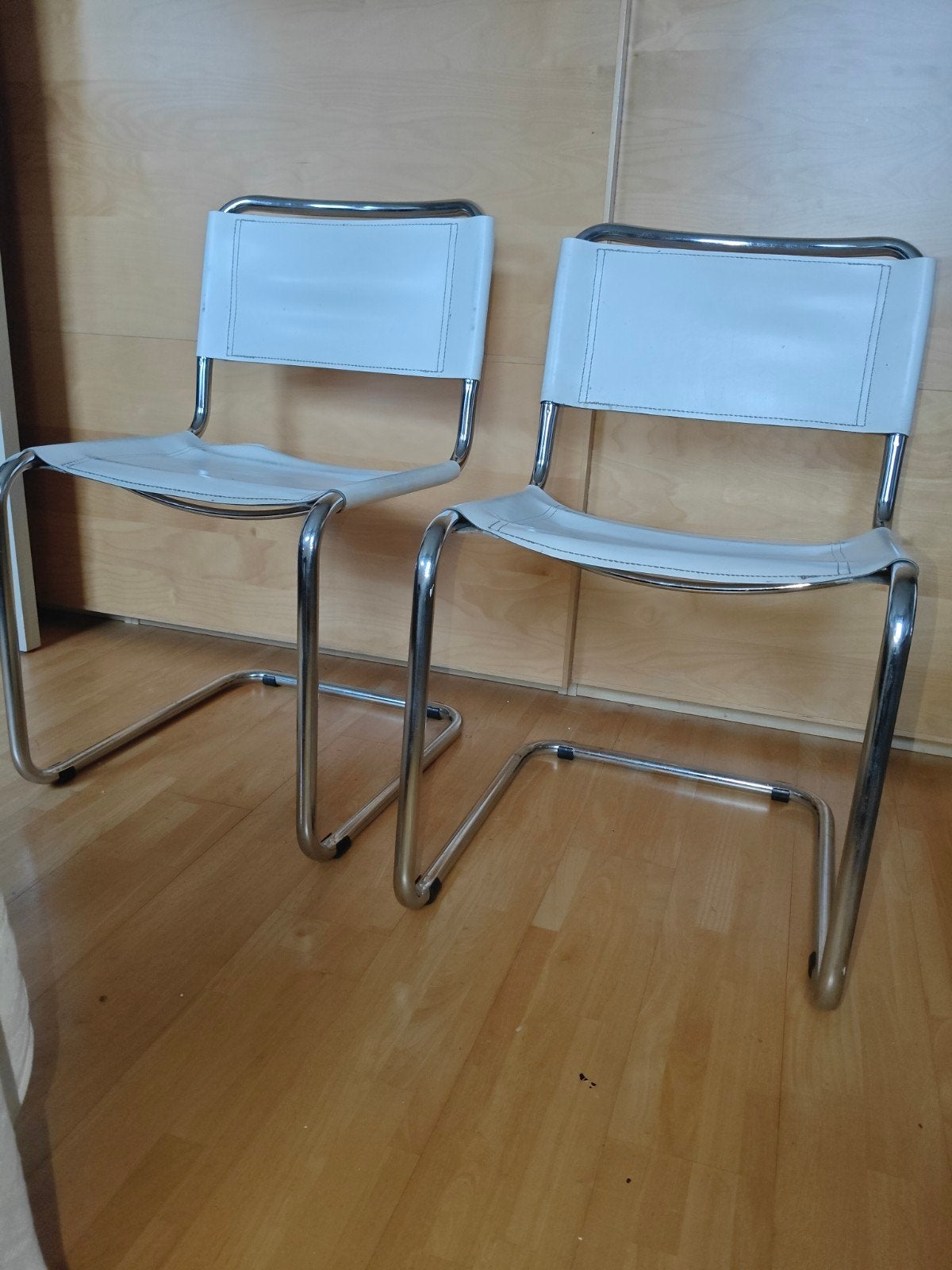 retro slede stoel keukenstoel wit leder en chroom 1985, Enlèvement
