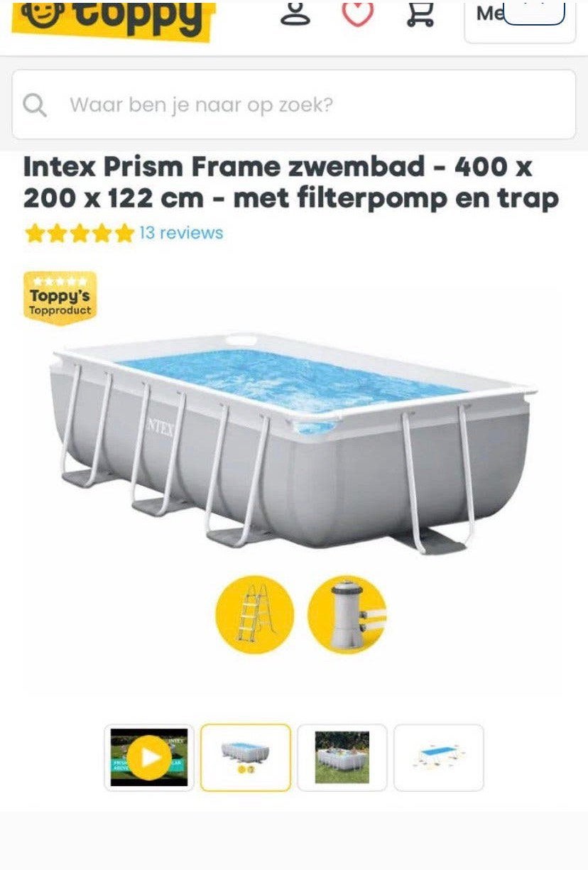 Intex zwembad 400x200x120cm, Enlèvement, Comme neuf