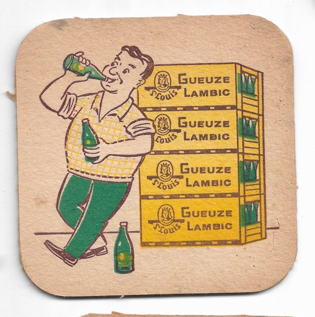 sous bock Gueuze Lambic St Louis, Ophalen of Verzenden, Zo goed als nieuw, Viltje(s)