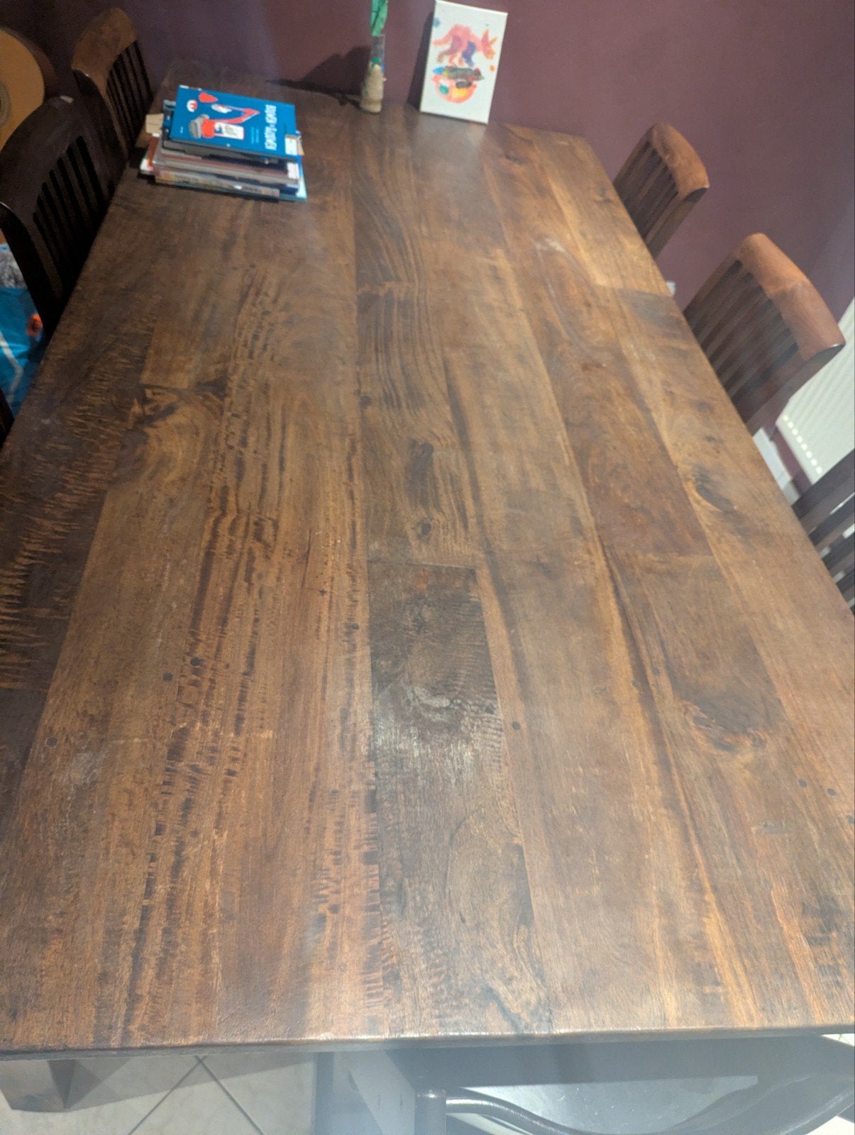 eettafel met 6 stoelen, Huis en Inrichting, Ophalen, Gebruikt, 100 tot 150 cm, 200 cm of meer