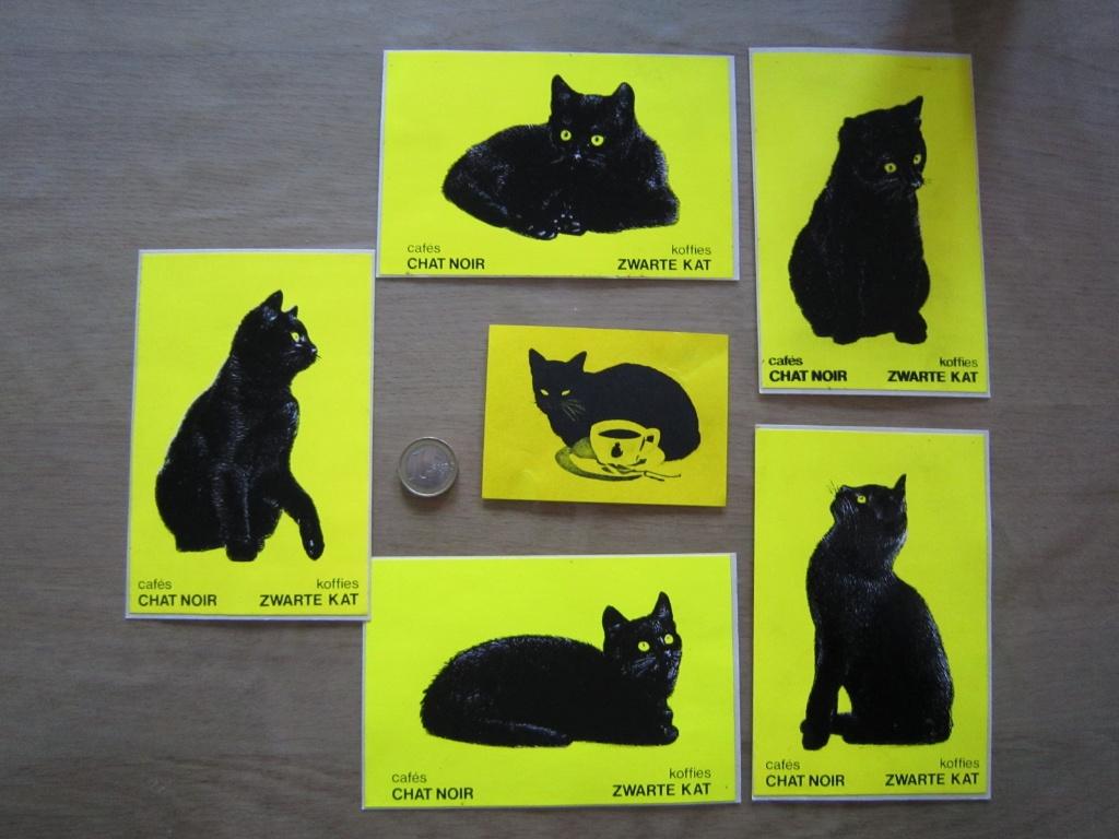 Retro/vintage sticker - Koffie zwarte kat, Ophalen of Verzenden, Zo goed als nieuw, Merk