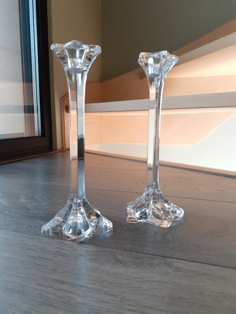 Vintage kristallen kandelaars - H20,5, Antiek en Kunst, Ophalen of Verzenden, Kristal