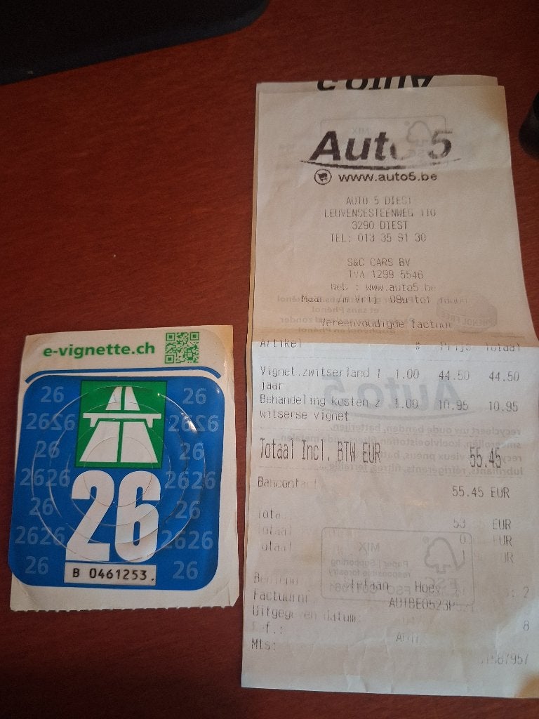 Zwitserland vignet, Tickets en Kaartjes, Autovignetten