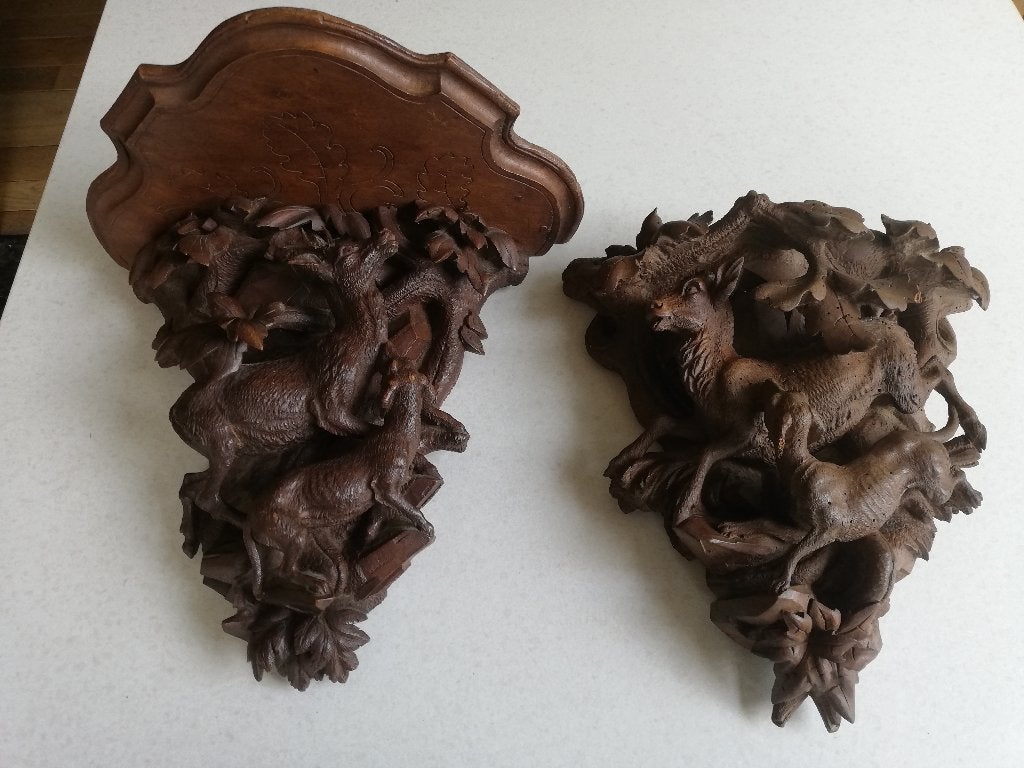 houtsnijwerk zwarte woud console, Antiek en Kunst, Ophalen of Verzenden, Hout, Houtsnijwerk