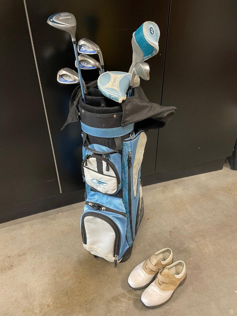 7-delige golftas Topflite + dames golfschoenen Footjoy, m:37, Ophalen, Gebruikt, Set, Overige merken